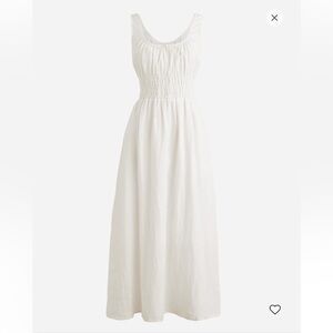 J. Crew Linen Smocked Midi Dress